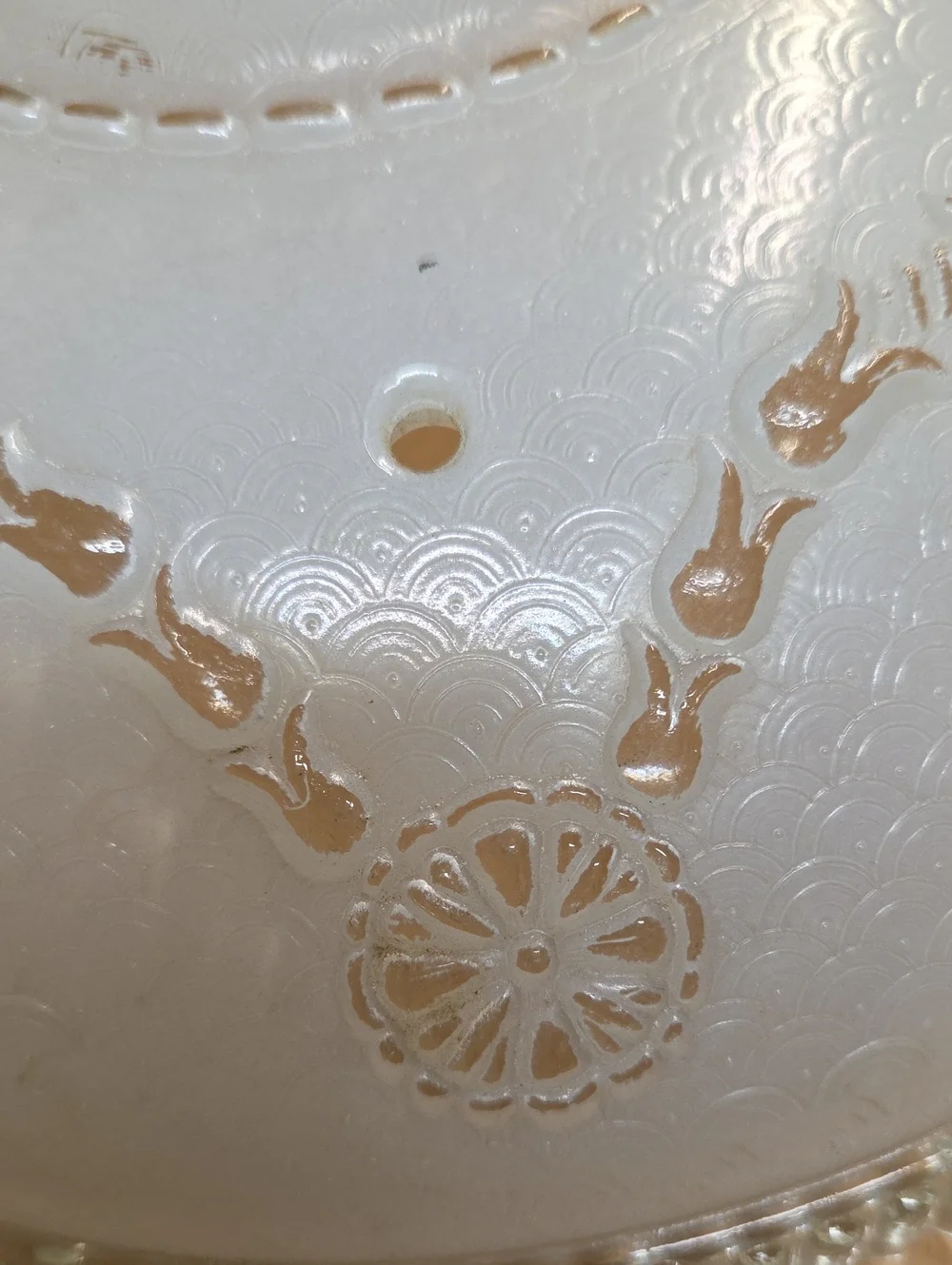 Vintage Art Deco or MCM Glass Ceiling Cover Light Shade